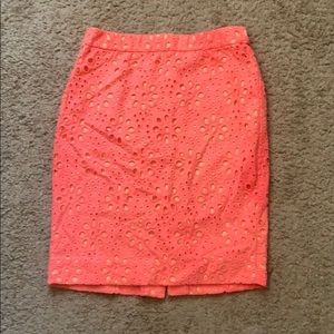 J. Crew Eyelet Pencil Skirt